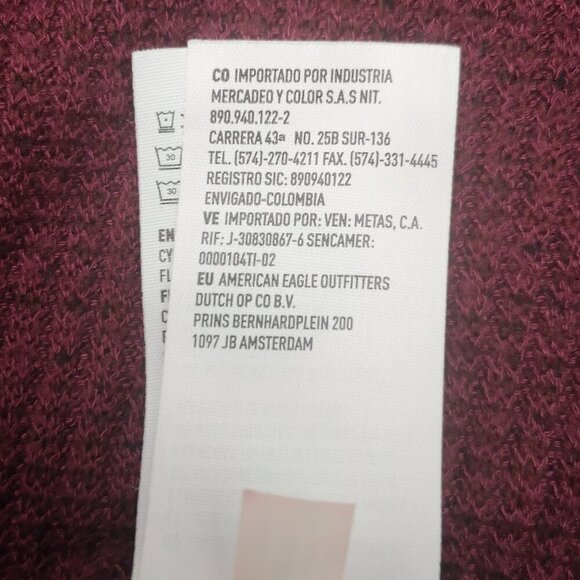 American Eagle Outfitters Ladies Size XL Burgundy Lightweight Open Cardigan - Picture 8 of 11